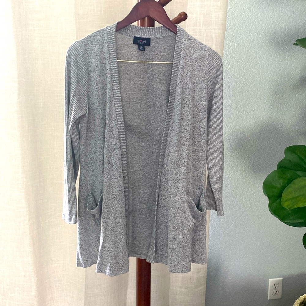 Girls Heather Grey Cardigan